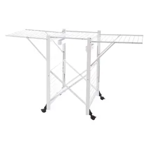 Millwright Wood Foldable Freestanding Drying Rack White