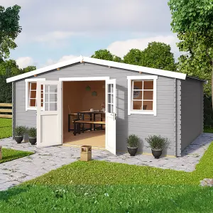 Lasita Osland Wels 5 Log Cabin - 5.1m x 4m - Traditional Apex Style Garden Room