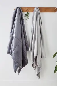 Martex Plush Lux Blanket Charcoal Grey