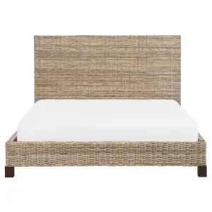 Rattan EU King Size Bed Natural SALBRIS