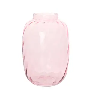 Hestia Handmade Coloured Glass Bottle Vase - Pink