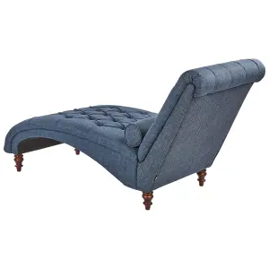 Fabric Chaise Lounge Blue MURET