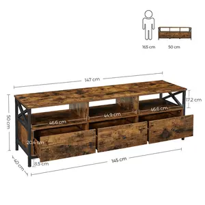 Adame TV Stand for TVs up to 65" Rustic Brown/Black