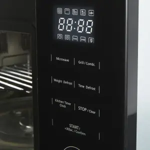 Cookology 900W Built-in Microwave with Grill 25L Integrated Design - TCM25BGL Black