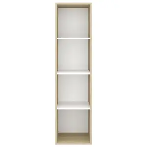 Berkfield Wall-mounted TV Cabinet Sonoma Oak and White 37x37x142.5 cm Engineered Wood