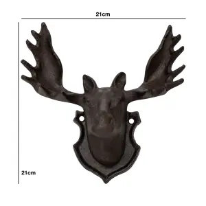 Woodside Cast Iron Wall Mounted Moose Head Statue