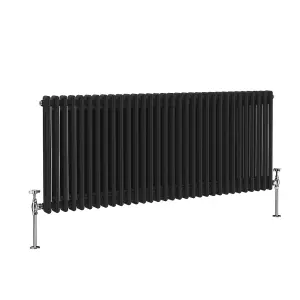 Right Radiators 600x1460 mm Horizontal Traditional 2 Column Cast Iron Style Radiator Black