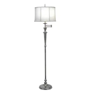 Elstead Arlington 1 Light Swing Arm Floor Lamp Antique Nickel, E27