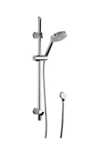 Round Slide Rail Shower Kit with Single Function Head & Outlet Elbow - Chrome