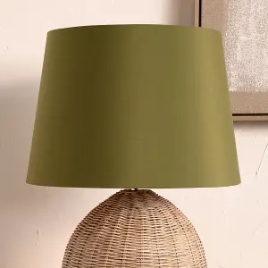 20cm Sage Green Tapered Poly Cotton Lampshade for Table Lamps and Floor Lamps