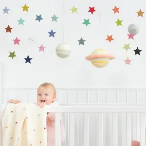 Smiley Stars Wall Sticker Pack Children's Bedroom Nursery Playroom Décor Self-Adhesive Removable