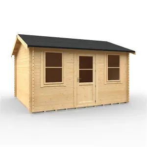 14ft x 12ft (4150mm x 3550mm) Horsforth "The Springfield Plus" 44mm Log Cabin With 2 Opening Window