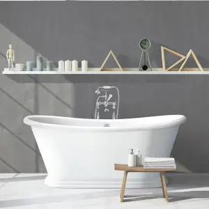 Luxury 1770mm Traditional White Freestanding Bath