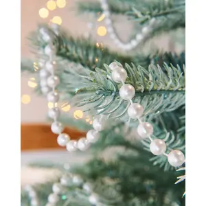 Christmas Tree Beaded Garland Bauble White