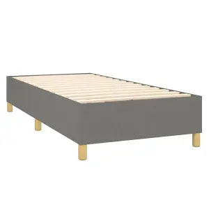 Berkfield Box Spring Bed Frame Dark Grey 90x190 cm 3FT Single Fabric