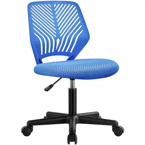 Yaheetech Adjustable Armless Office Desk Chair - Blue