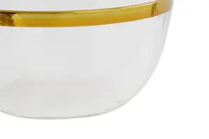 Maison by Premier Ida 15cm Glass Bowl With Gold Rim