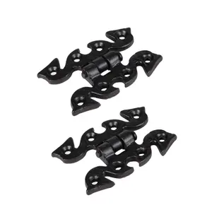 Hammer & Tongs Ornate Cabinet Hinge - H70mm - Black - Pack of 2