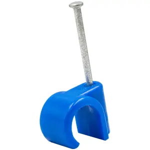 Talon Blue Plastic Nail clip (Dia)15mm, Pack of 10