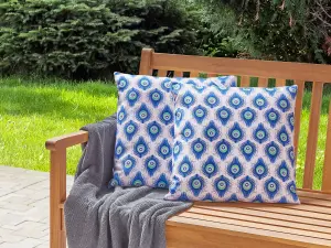 Set of 2 Outdoor Cushions CERIANA Blue