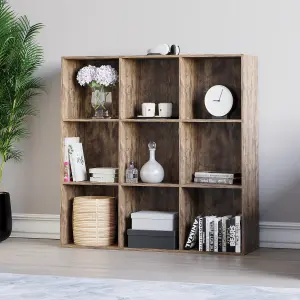 Vida Designs Durham 3x3 Cube Storage Unit, Dark Wood