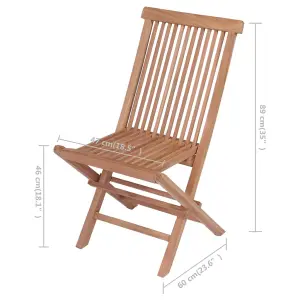 Berkfield Folding Garden Chairs 4 pcs Solid Teak Wood