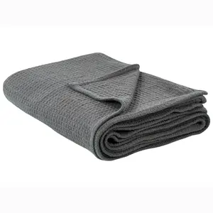 Bedspread RAGALA Cotton 200 x 220 cm Dark Grey