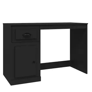 Berkfield Desk with Drawer Black 115x50x75 cm Engineered Wood