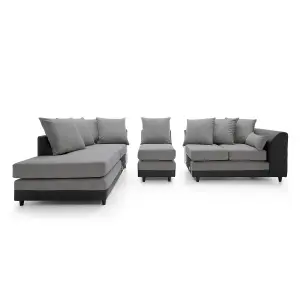 Dylan Large Corner Sofa Left Facing in Cool Grey