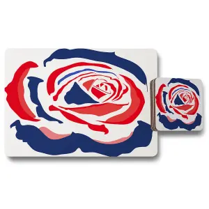 Red & Blue Rose Print (Placemat & Coaster Set) / Default Title