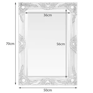 Villanova Solid Wood Flat Wall Mirror Champagne / 70cm H x 50cm W