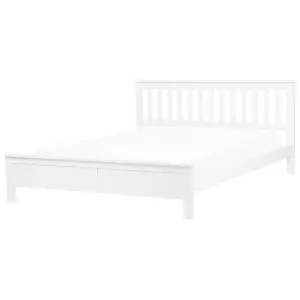 Wooden EU Super King Size Bed White MAYENNE