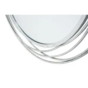 Javin Round Metal Swirl Framed Wall Mounted Accent Mirror Silver