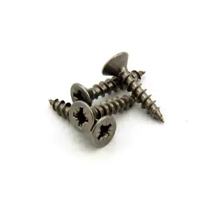 Stainless Steel Screws for Crafts, DIY, Construction - 8mm dia head x 3.9mm dia thread x 19mm long - Pack of 10