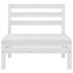 3 Piece Garden Lounge Set White Solid Pinewood