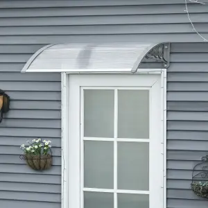 Outsunny Door Canopy Awning Outdoor Window Rain Shelter for Door 100 x 75cm