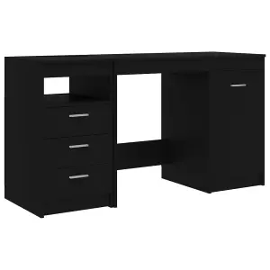 Berkfield Desk Black 140x50x76 cm Engineered Wood