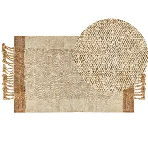 Jute Area Rug 80 x 150 cm Beige DEDEMLI