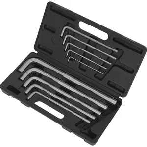 10 Piece Extra-Long Jumbo Hex Key Set for Industrial Use - 3mm to 17mm Sizes