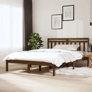 Berkfield Bed Frame Honey Brown Solid Wood Pine 120x200 cm