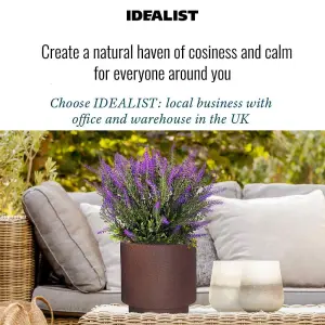 IDEALIST™ 30cm Small Round Planter, Terracotta Slate Effect Cylinder Outdoor Plant Pot D30 H30 cm, 17.2L