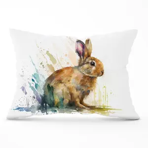 Rabbit Splash Watercolour Cushions 33cm x 48cm