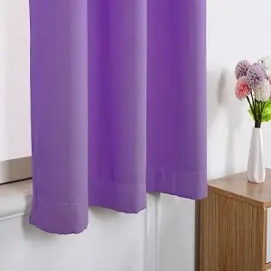 Purple Blackout Curtains - Eyelet Thermal Curtain  - 46 x 54 Inch Drop - 2 Panel