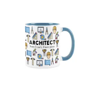 Architect Mug - Humourous Trades Novelty Gift - Tea/Coffee Hot Drinks Light Blue Ceramic Cup Present for Construction Architects