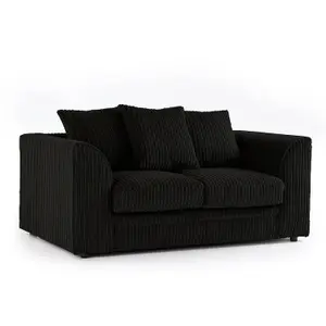 Chicago Jumbo Cord 2 Seater Sofa Black