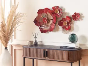 Wall Decor SCANDIUM Metal Floral Red