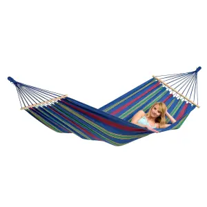 Amazonas Aruba Single Spreader Bar Weatherproof Garden Hammock With Tree Fixings - Juniper