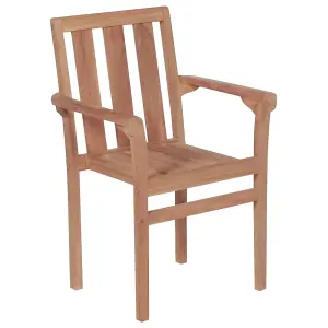 Berkfield Stackable Garden Chairs 8 pcs Solid Teak Wood