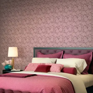 Hoopla Walls Purple Paisley Smooth Matt Wallpaper