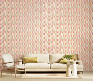 Hoopla Walls Building Blocks Coral Mix Smooth Matt Wallpaper